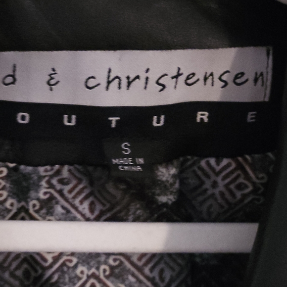 Bod & Christensen Elegant Women's Black Leather Coat Size S-M PtP 18" - Picture 3 of 9